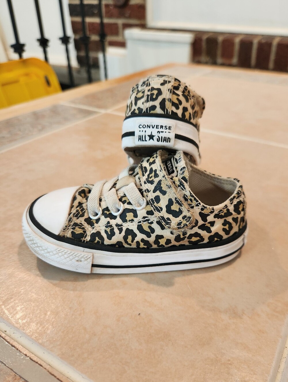 Size 5 Girls Cheetah Print Converse Sneakers